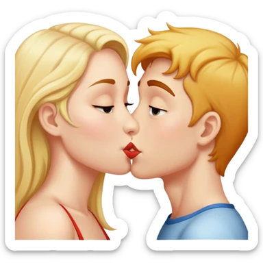Girl and boy kissing  sticker