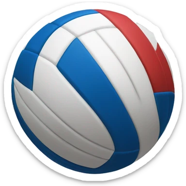 Volleyball with blue red and white sticker