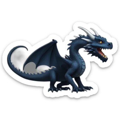 dark full body european dragon sticker