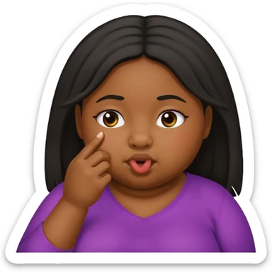 Fat black girl picking her nose sticker