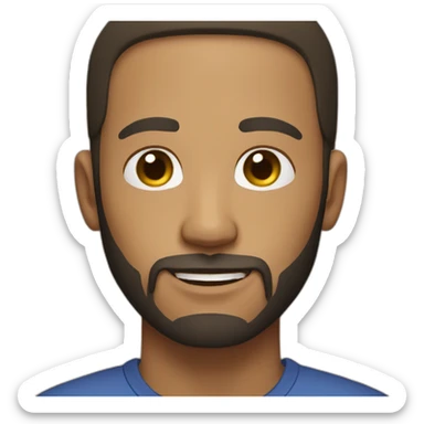 a man light brown skinned man with black short hair and beard sticker