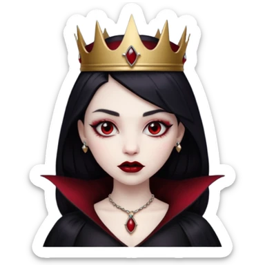 vampire girl with black crown sticker