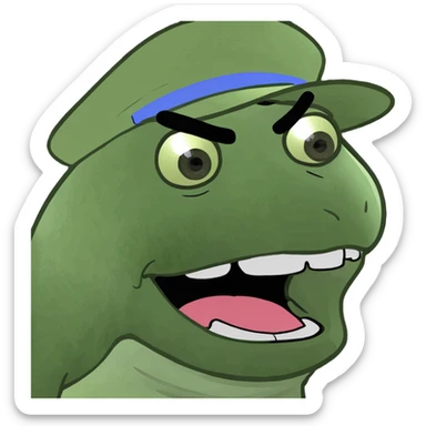 emoji for 'BRR BRR PATAPIM BRAINROT', wild eyes, open mouth, energetic, meme vibe sticker