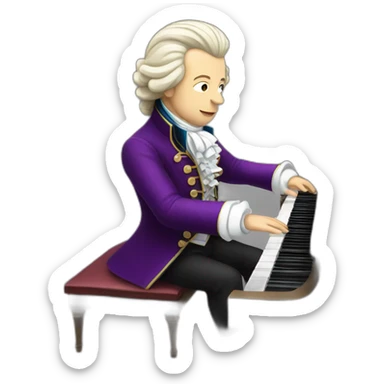 mozart playing piano sticker