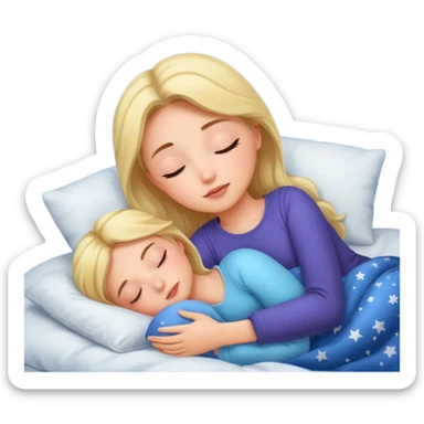 Girl laying in bed sleeping with the stars above her  sticker