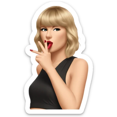 Taylor Swift doing the shh gesture sticker
