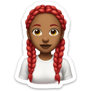 Brown skin girl with red braids and a ICP shirt sticker