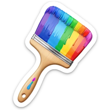 paint brush with raindow paint sticker