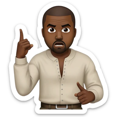 Kanye west fighting and arguing at a Jewish Zionist  sticker