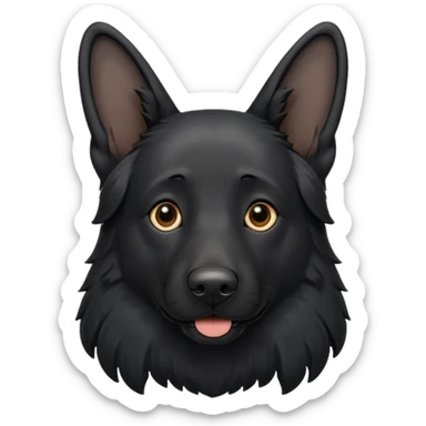 Black german shepard floppy ears sticker