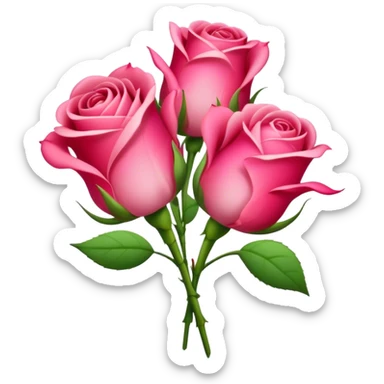 A small bunch of rosebuds, partially closed, symbolizing new beginnings, love, or growth sticker
