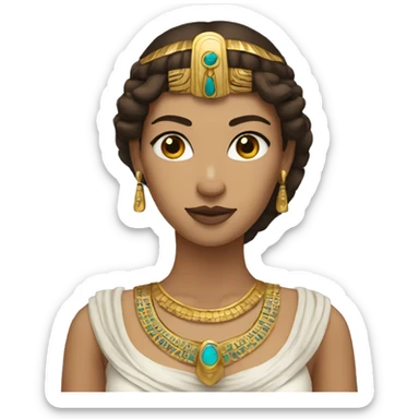 Cleopatra with long brown hair sticker