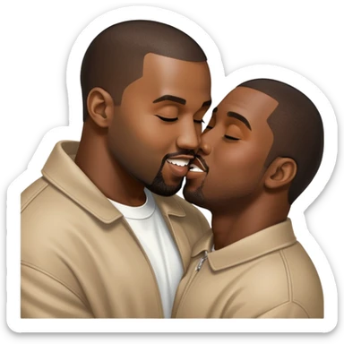 Kanye kissing diddy  sticker