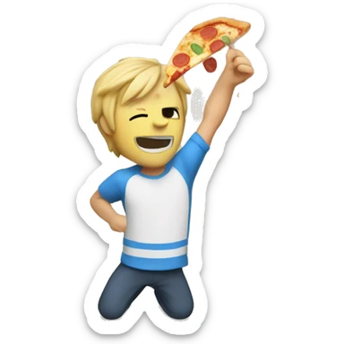 pizza throwing cake at finn the human sticker