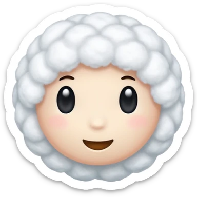 Cotton, soft fluffy ball sticker