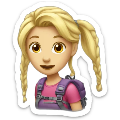 Blond Girl Artist climber sticker
