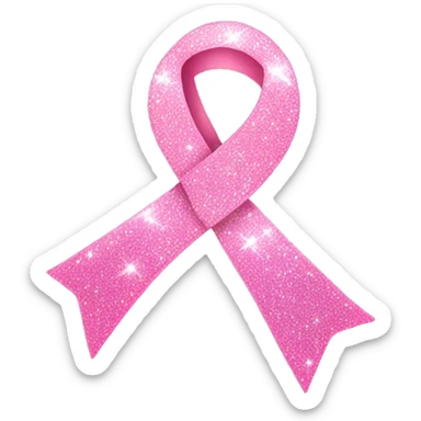 Pink ribbon with sparkle sticker