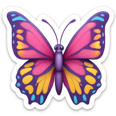 Butterfly pink and yellow  sticker
