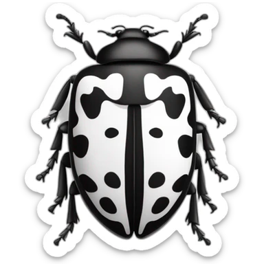 sweet beetle black and white sticker
