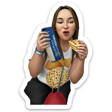 boys enjoying food outdoors sticker