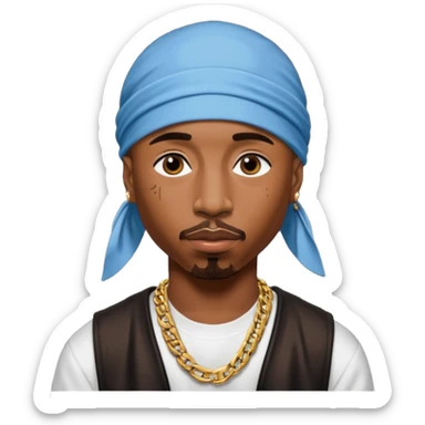 2Pac only face and durage sticker
