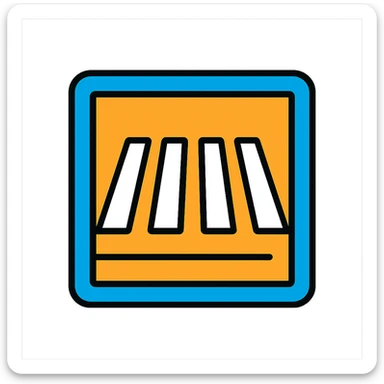 stylized icon of a zebra crossing with clear stripes and simple background sticker