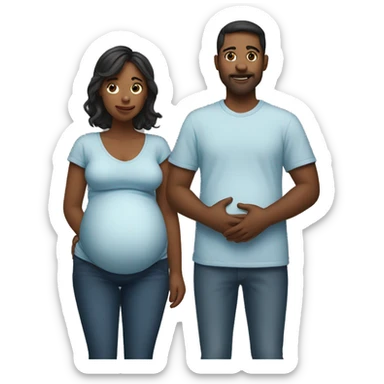 Four men one woman pregnant  sticker