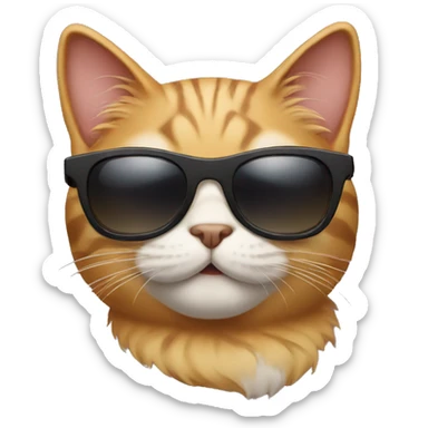 Cat with sunglasses sticker