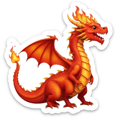 A dragon breathing fire sticker