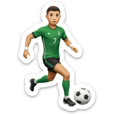 Ronaldo dribbling with a touch into a football sticker
