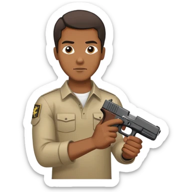 Black man holding Glock  sticker