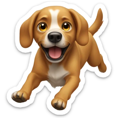 smelly dog running away from me  sticker