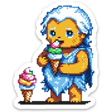 Zeus eating ice cream sticker