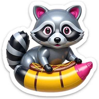  SPAM meat jeff koons style inflatable raccoon sculpture  sticker