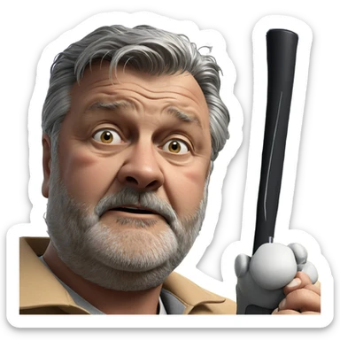 old man with grey hair sticker