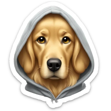 golden retriever wearing hoodie  sticker