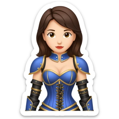 brunette woman with corset armour sticker