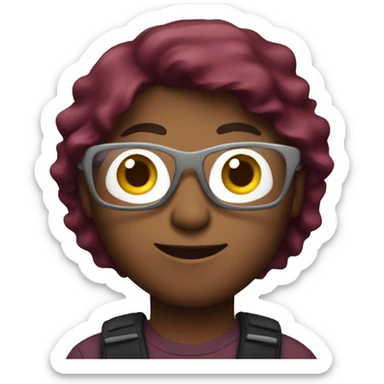 A photographer with burgundy hair sticker