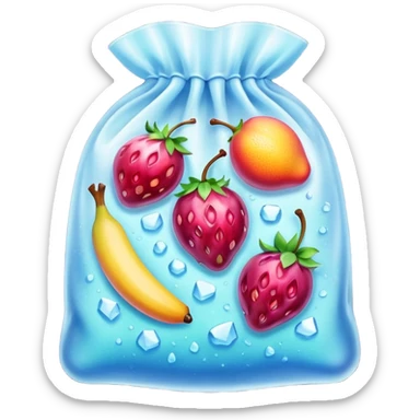 frozen market fruit bag sticker