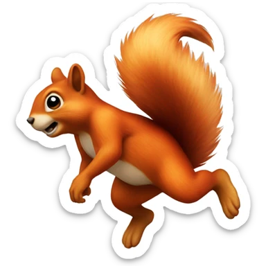 jumping orange burnt squirrel sticker