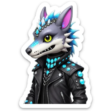 Cool gothic cute badass Scaley Vernid-Protogen-Primagen-Dutch-Angel-Dragon-Sergal-Trico-Fursuit-furry-fursona sticker