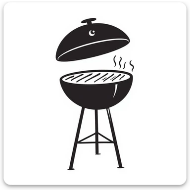 a hand-drawn doodle style grill, sketchy and simple sticker