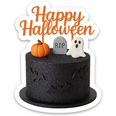 halloween cake, sparkly and trendy, remove background sticker