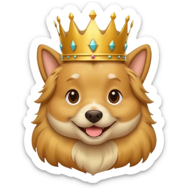 dog wearing crown sticker
