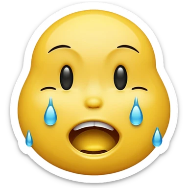 Smiley face cry sticker