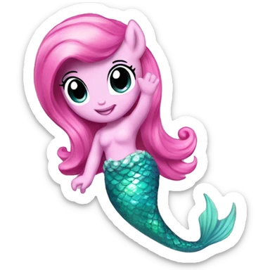 Pink My little pony with a mermaid tail  sticker