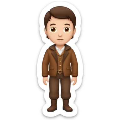 brunette man with brown dutch clothing sticker