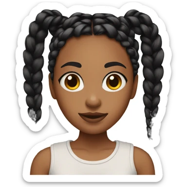 Girl with short box braids  sticker