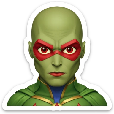 Martian Manhunter with red eyes sticker