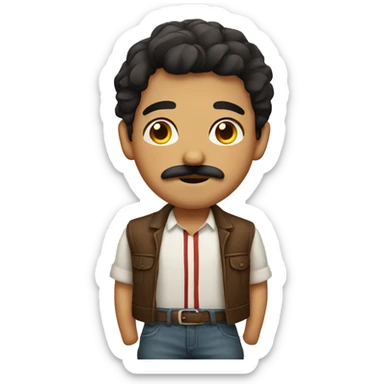 Cute Mexican boy with a little mustache  sticker